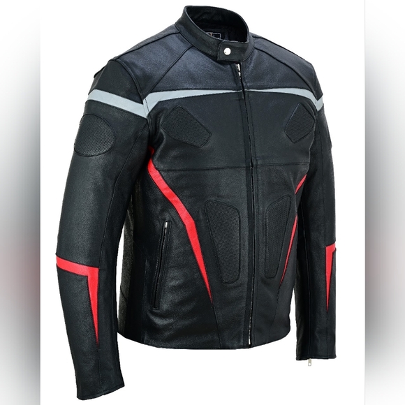 Men's Top Grade Motorcycle Leather Jacket - Picture 2 of 5